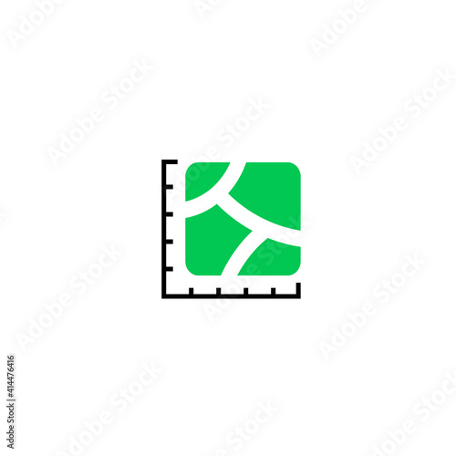 Obraz na płótnie icon plot area in acres, square metres, kilometres. Vector dimension area size pictogram w salonie