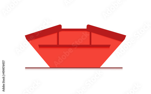 Obraz na płótnie skip bin is a large open-topped waste container. red skip vector icon illustration w salonie