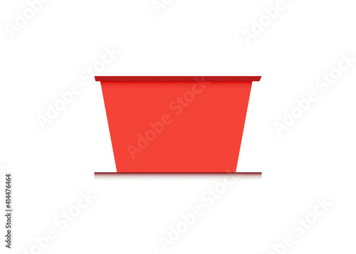skip bin is a large open-topped waste container. red skip vector icon illustration