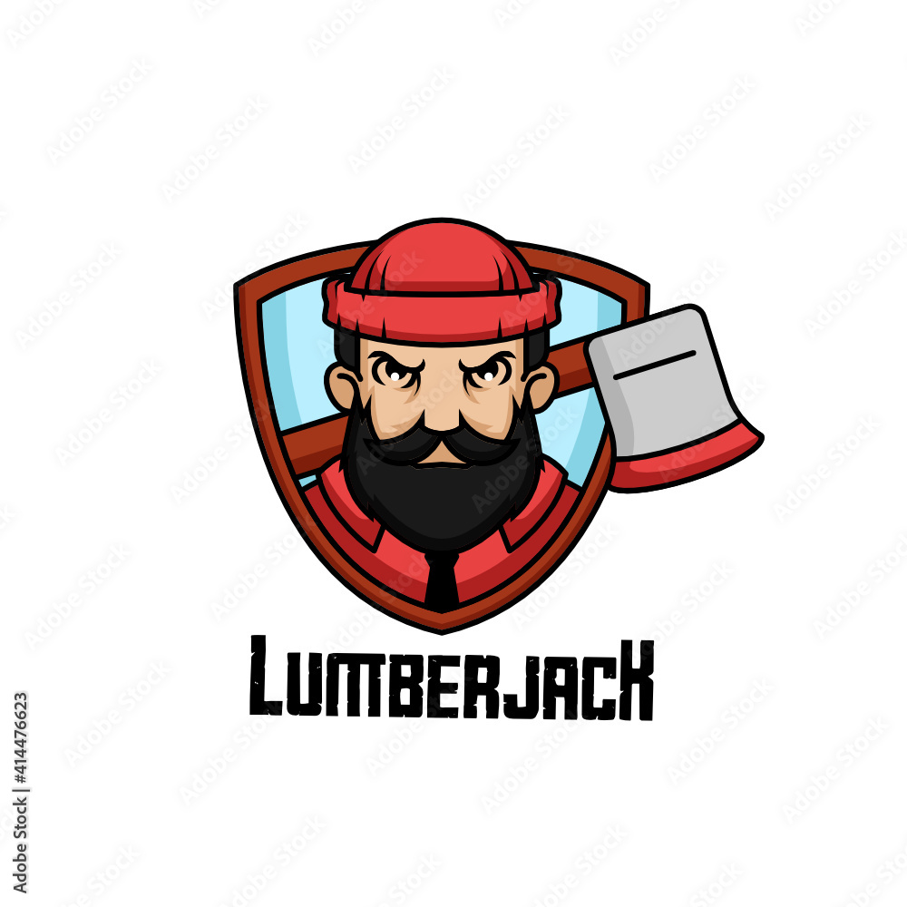 Simple lumberjack logo design mascot