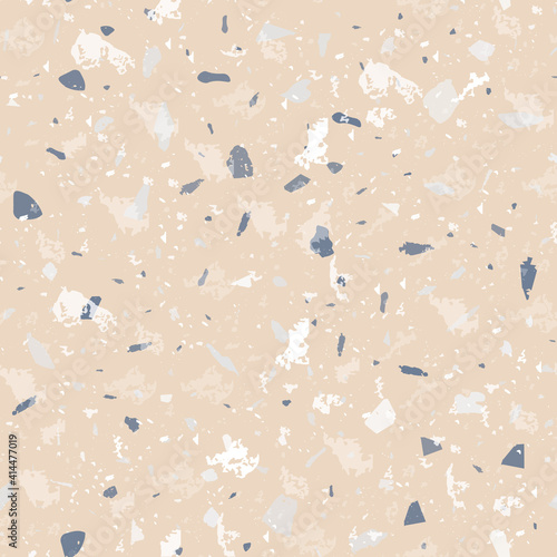 Terrazzo seamless pattern. Gentle classic flooring
