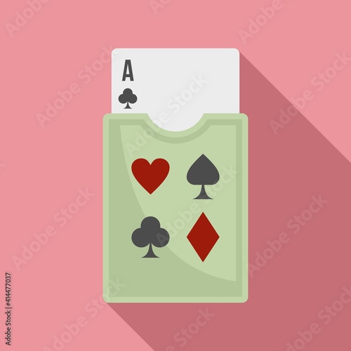 Casino play cards icon. Flat illustration of casino play cards vector icon for web design