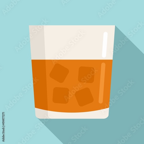 Casino whiskey glass icon. Flat illustration of casino whiskey glass vector icon for web design