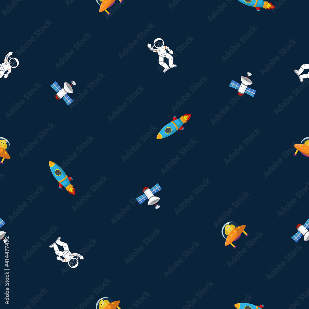 Flat cartoon style funny planet pattern. Flat cartoon style funny planet pattern.