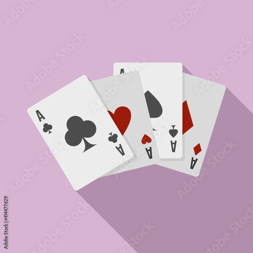 Fortune play cards icon. Flat illustration of fortune play cards vector icon for web design