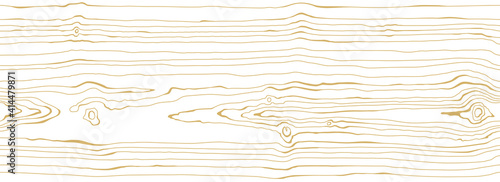 Dense thin lines pattern white background with light golden vein. Wood grain texture. Seamless tree pattern. Vector wallpaper