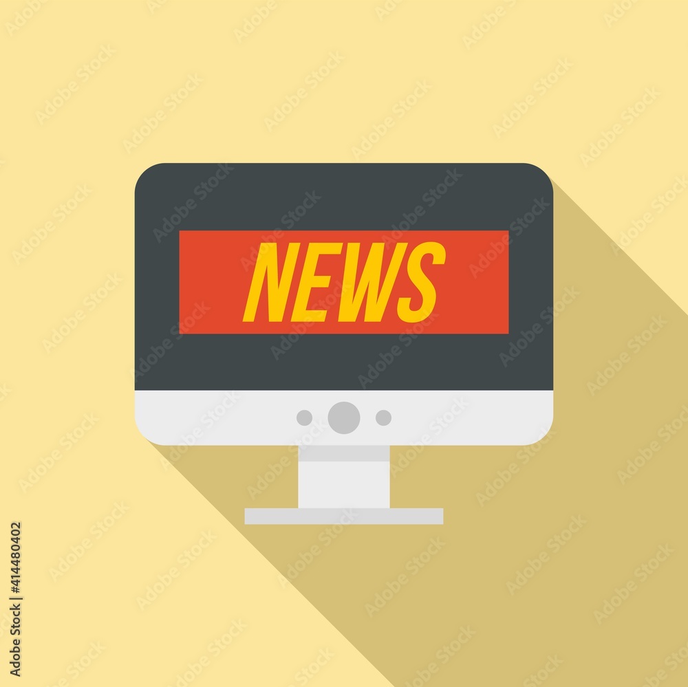 Tv online news icon. Flat illustration of tv online news vector icon for web design Tv online news icon. Flat illustration of tv online news vector icon for web design
