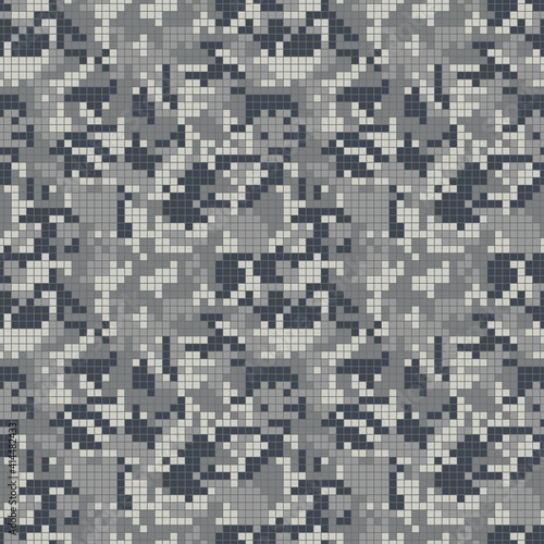 Digital gray camouflage, seamless camo pattern for your design. Military pixel camouflage background. Army vector texture. © Юрий Парменов
