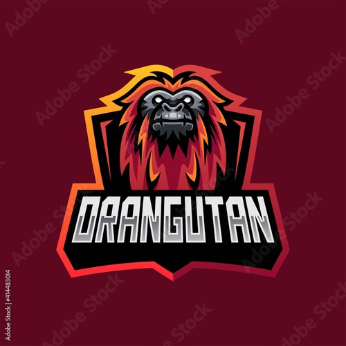Orang utan mascot for esport and sport team logo Premium Vector