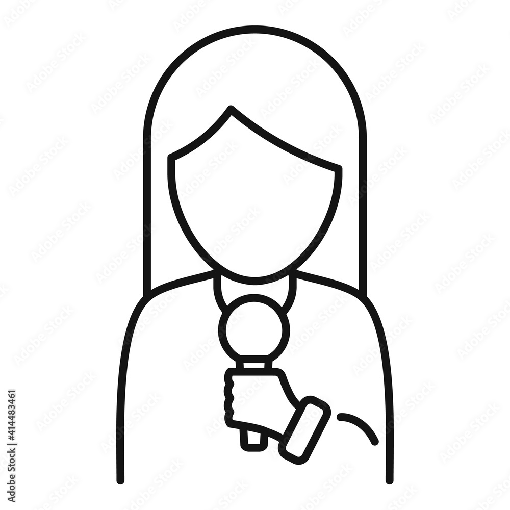 Tv reporter icon. Outline tv reporter vector icon for web design isolated on white background Tv reporter icon. Outline tv reporter vector icon for web design isolated on white background