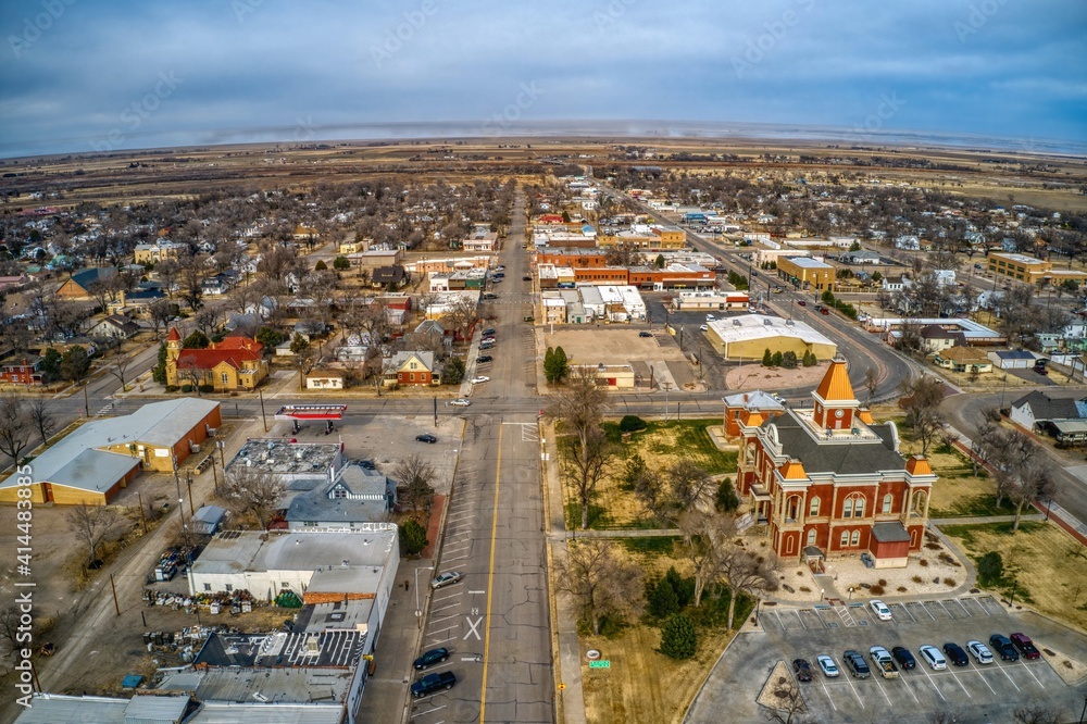 Aerial View of Las Animas, Colorado Stock Photo | Adobe Stock