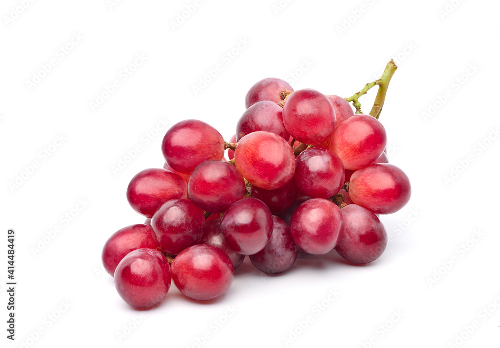 A  bunch of red grape isolated on white background.