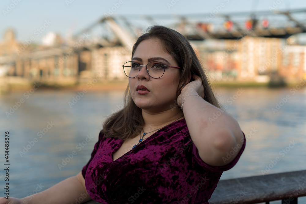 Portrait of Portuguese woman with glasses with long straight hair Portrait of Portuguese woman with glasses with long straight hair