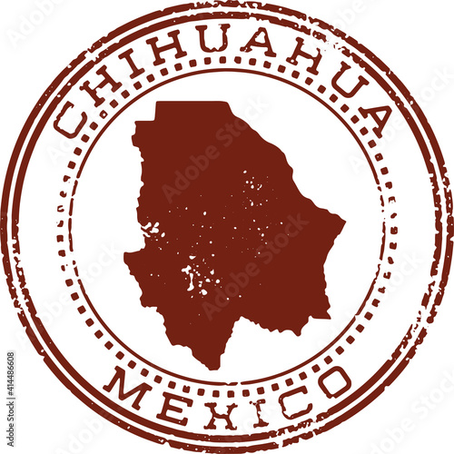 Chihuahua Mexico State Vintage Travel Rubber Stamp