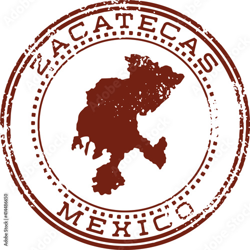 Zacatecas Mexico State Vintage Travel Rubber Stamp photo
