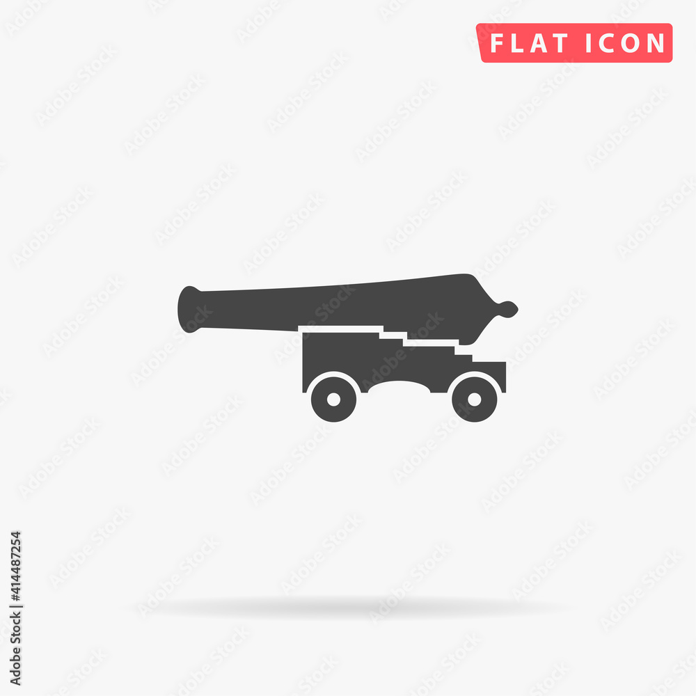 Cannon, War Weapon flat vector icon Cannon, War Weapon flat vector icon