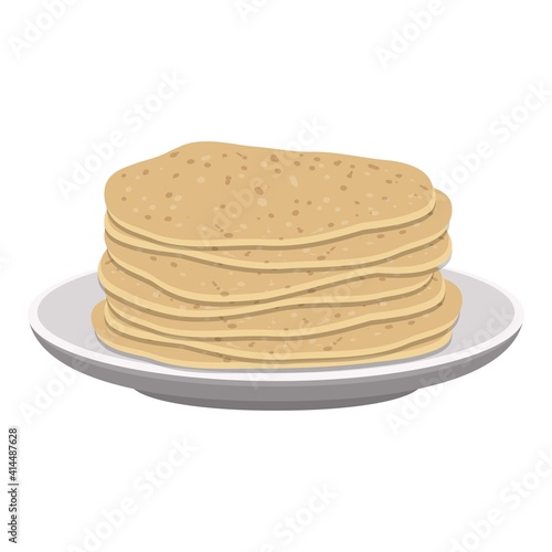 Thin pancakes icon. Cartoon of thin pancakes vector icon for web design isolated on white background
