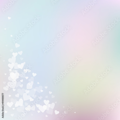 White heart love confettis. Valentine s day corner