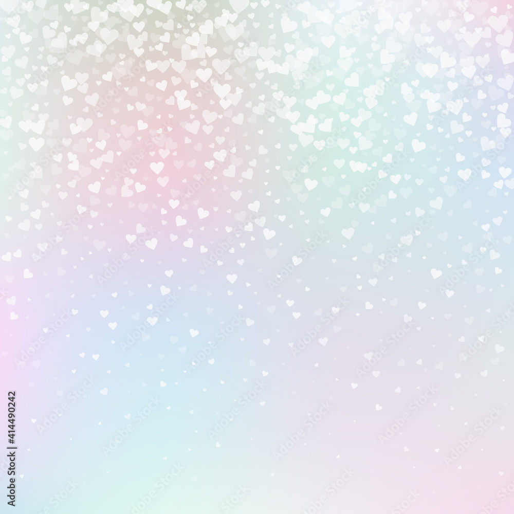 White heart love confettis. Valentine's day gradie White heart love confettis. Valentine's day gradie