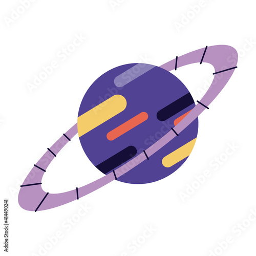 saturn planet space isolated icon
