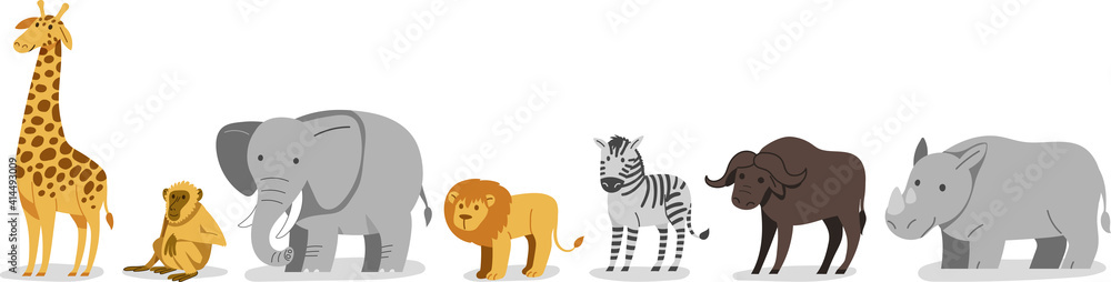 Fototapeta premium Set of African animals