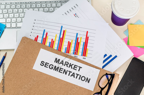 Market Segmentation. Business concept on folder. photo