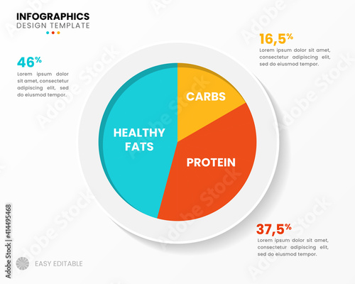 Infographic design template. Food concept with 3 steps