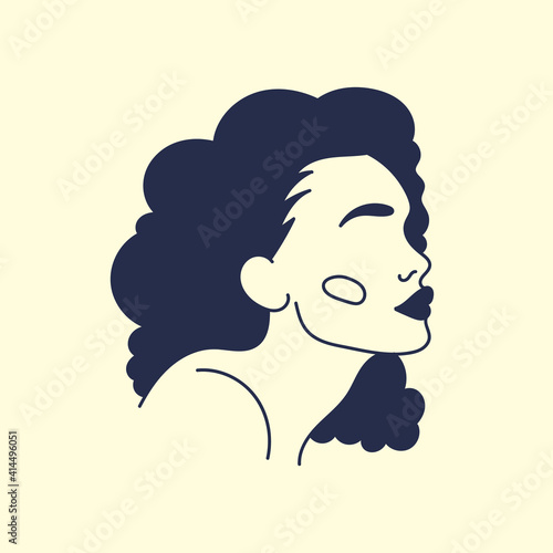 Modern abstract faces. Minimalism concept. Line art drawing style. Contemporary silhouette of woman. Hand drawn trendy vector posters  illustrations for print.