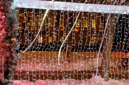 Photography Decorations of the light tunnel on Tverskoy Boulevard, Moscow, Russian Federatio