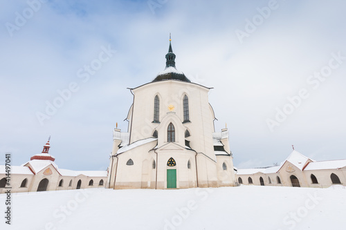 Pilgrimage Church of St John of Nepomuk at Zelena Hora,Czech republic, is the masterpiece of architect Santini Aichl.Czech cultural heritage and UNESCO World heritage monument.Baroque Gothic in Europe