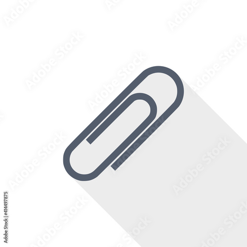 Paperclip vector icon, flat design illustration in eps 10