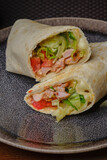 roll with chicken and vegetables