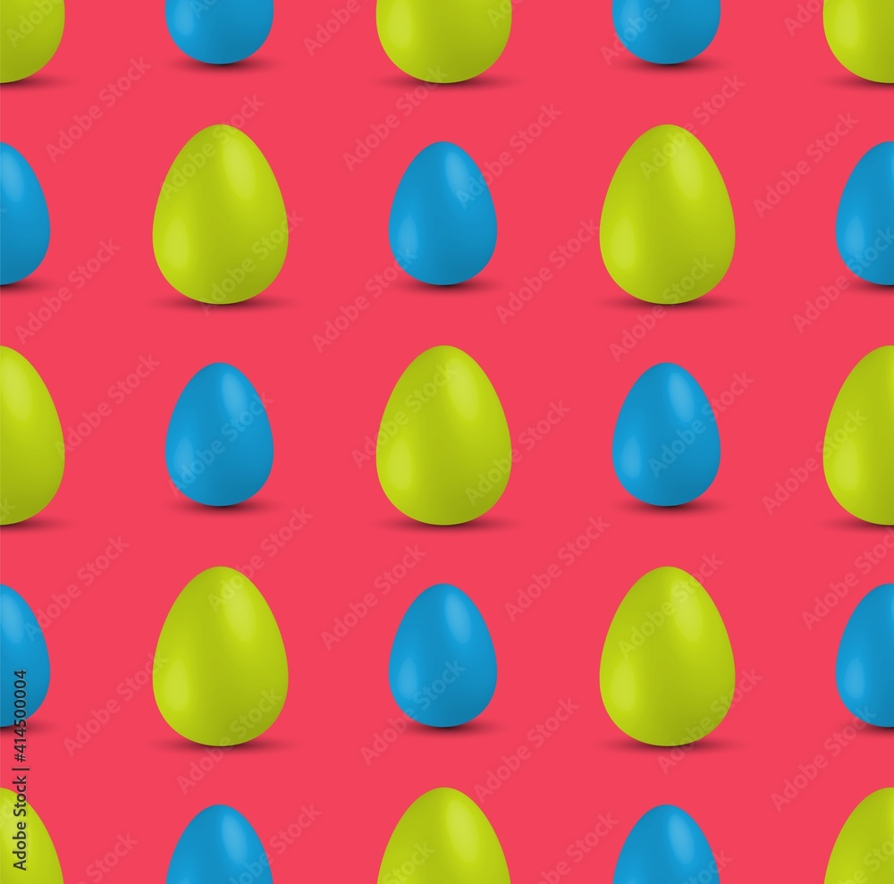 Colored Easter Eggs seamless pattern. 3d easter egg, spring holiday traditional symbol. Colored Easter Eggs seamless pattern. 3d easter egg, spring holiday traditional symbol.