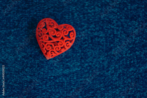 Red carved heart as a symbol of love for valentine's day