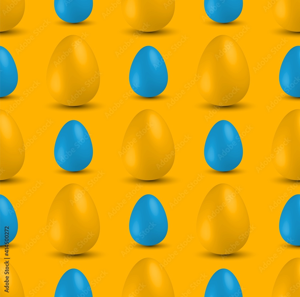Colored Easter Eggs seamless pattern. 3d easter egg, spring holiday traditional symbol. Colored Easter Eggs seamless pattern. 3d easter egg, spring holiday traditional symbol.