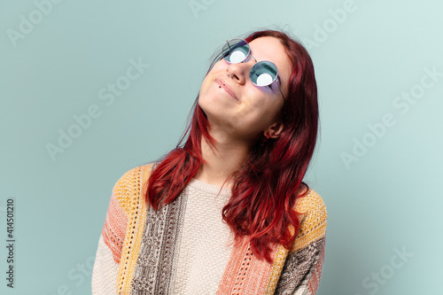 tty hippie student  woman smiling photo