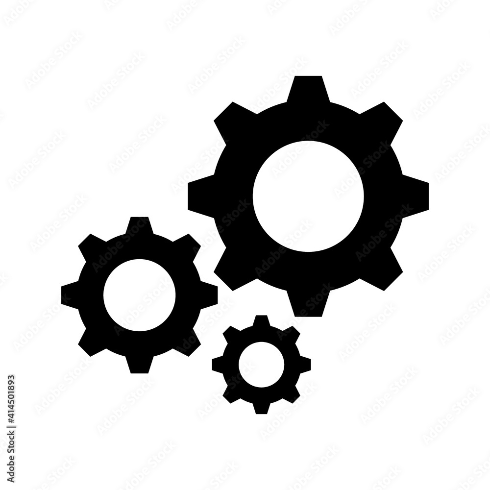 Service tool icon. Isolated flat gear Service tool icon. Isolated flat gear