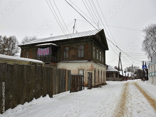 snow covered russian house