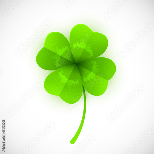 Green four-leaf lucky clover