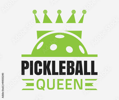 Pickleball queen, Printable Vector Illustration. Pickleball SVG. Great for badge t-shirt and postcard designs. Vector graphic illustration.