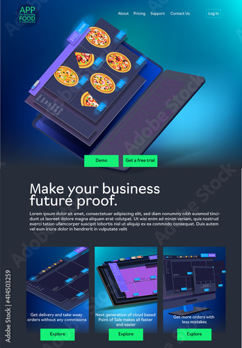 Design of the main page of the technological website