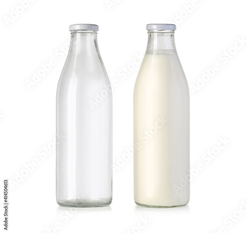 empty glass milk bottles