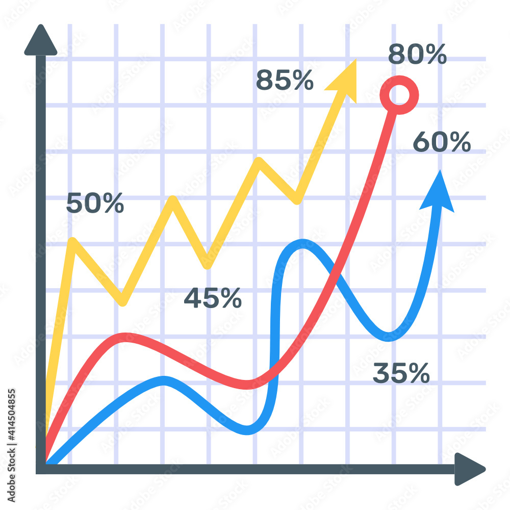 A flat icon of graphical representation
A flat icon of graphical representation