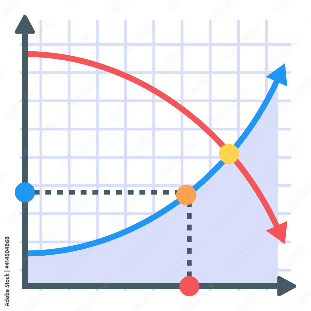 Fototapeta premium A flat icon of graphical representation 