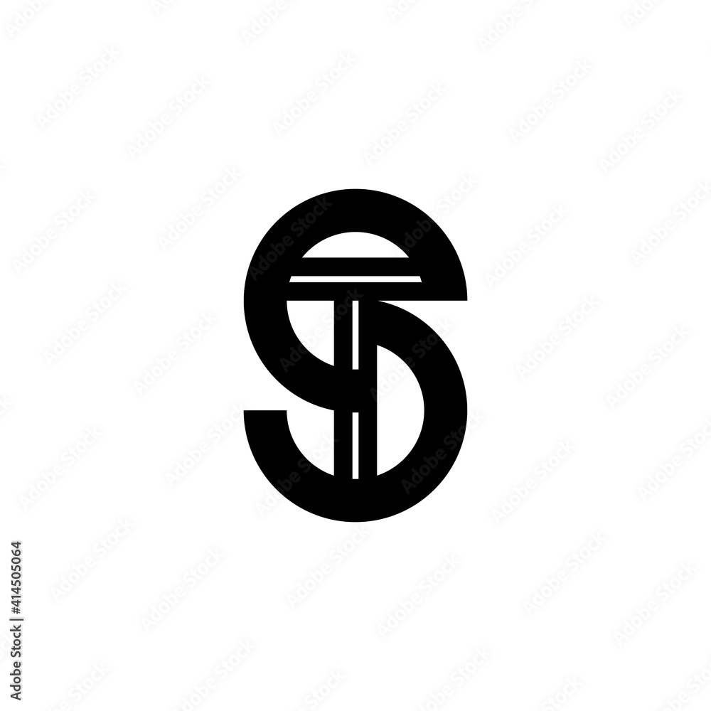 TS monogram logo. Decorative Ts minimalist initials in circles shape, icon for any company or business. Black and white vector illustration. TS monogram logo. Decorative Ts minimalist initials in circles shape, icon for any company or business. Black and white vector illustration.