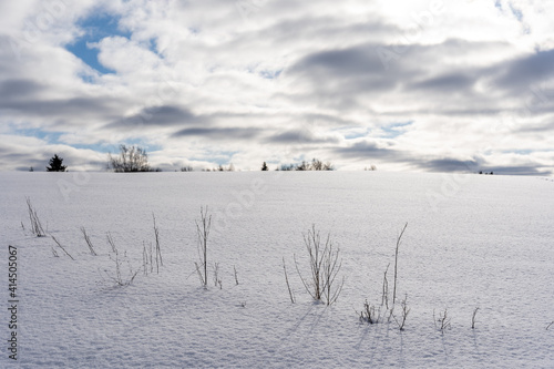 White snowy Latvian landscape in winter