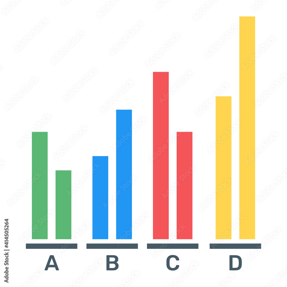 Graphical representation of a vertical chart, called a vertical column