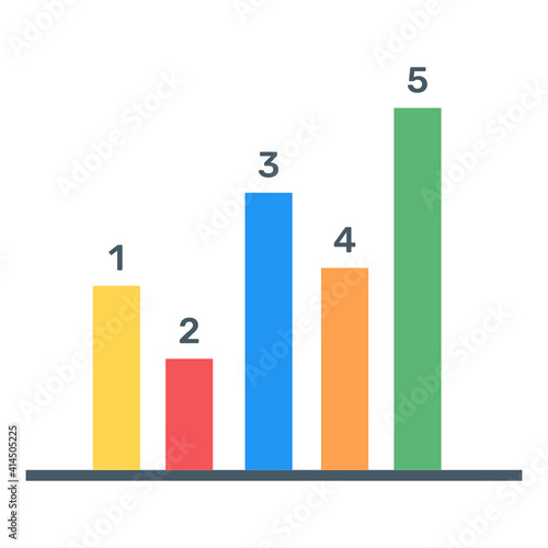  Graphical representation of a vertical chart, called a vertical column graph 