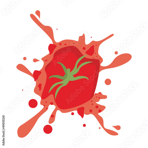 tomato popped splash isolated icon