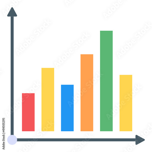 
Graphical representation of a vertical chart, called a vertical column graph 
